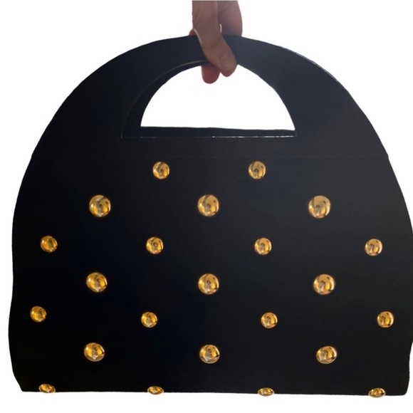 Yves Saint Laurent Handbags - Yves Saint Laurent Black and Gold Clutch